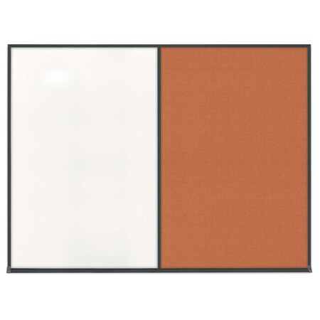 United Visual Products Double Door Radius Corkboard, 42"X32", S UV80025-SATIN-PEARL